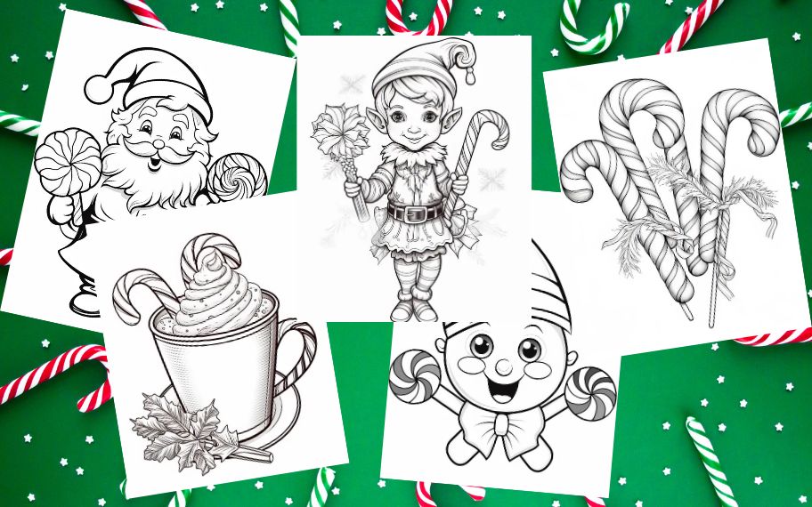 21 Colorful Candy Cane Coloring Pages