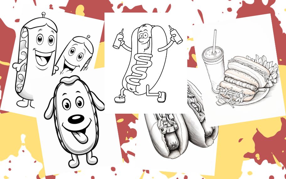 20 Hot Diggigity Hot Dog Coloring Pages